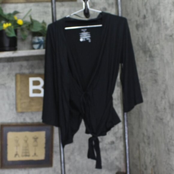 State Of Day Womens 2-Pc. Fluid-Knit Pajama Cardigan Pants 100189719MS Black XS - Picture 2 of 8